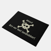 Funny Pirate Skull Landlubber Willkommen Doormat Fußmatte (Schrägansicht)
