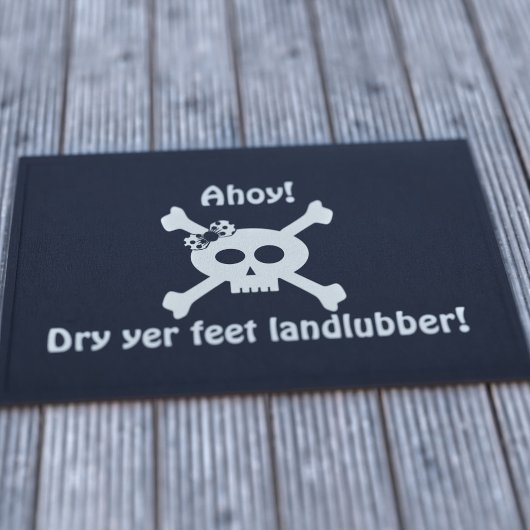 Funny Pirate Skull Landlubber Willkommen Doormat Fußmatte
