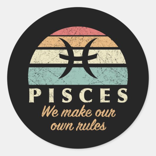 Funny Pisces Zodiac Rules Runder Aufkleber (Vorderseite)