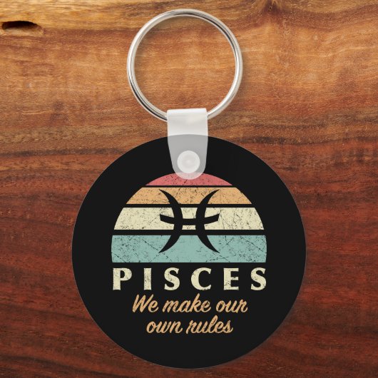 Funny Pisces Zodiac Rules Schlüsselanhänger (Rückseite)