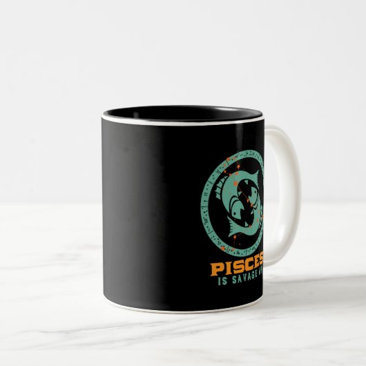 Funny Pisces Zodiac Star Sign Astrologie Geburtsta Zweifarbige Tasse (VorderseiteRechts)