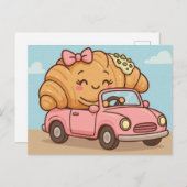 Funny pistachio croissant  postkarte (Vorne/Hinten)