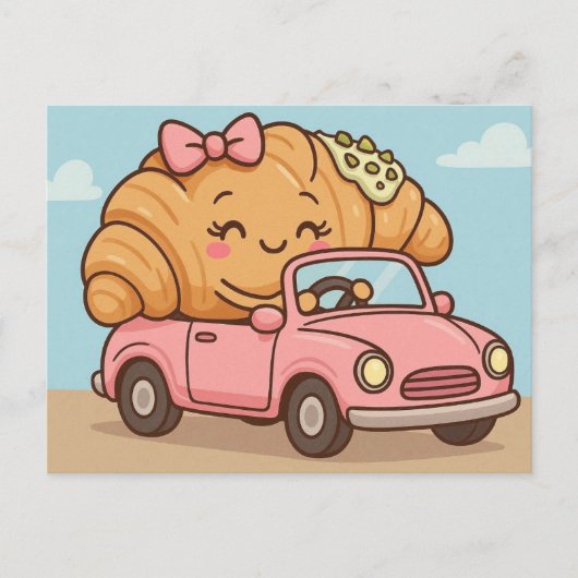 Funny pistachio croissant  postkarte (Vorderseite)