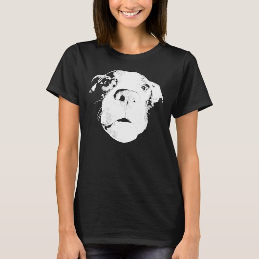 Funny Pit Bull Bully Amstaff Face T-Shirt (Vorderseite)