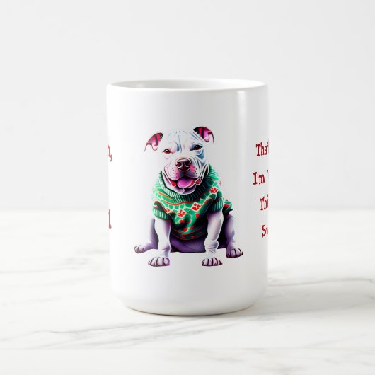 Funny Pit Bull in Weihnachts-Sweater Kaffeetasse (Mittel)
