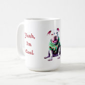 Funny Pit Bull in Weihnachts-Sweater Kaffeetasse (Vorderseite Links)