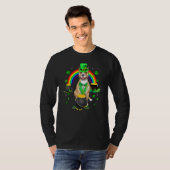 Funny Pit Bull Leprechaun Kleeblatt St Patrick's D T-Shirt (Vorne ganz)