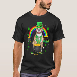 Funny Pit Bull Leprechaun Kleeblatt St. Patrick's  T-Shirt
