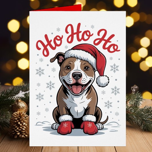 Funny Pit Bull Santa Pittbull Weihnachtshund