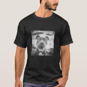 Funny Pit Bull Selfie mit UFOs Weiher Dog PitBull T-Shirt (Vorderseite)
