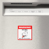 Funny Pit Bull Warning Kühlschrankmagnet (In Situ (Geschirrspüler))