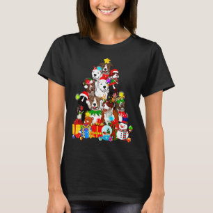 Funny Pitbull Christmas Tree Lights T-Shirt
