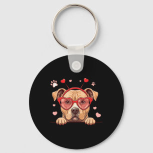 Funny Pitbull Dog Heart Headband Valentine Womens Schlüsselanhänger