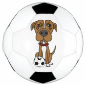 Funny Pitbull Dog Playing Soccer Fußball (Vorderseite)