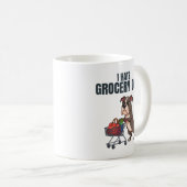 Funny Pitbull Grocery Shopping Cartoon Kaffeetasse (VorderseiteRechts)