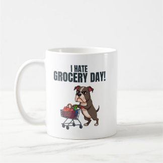 Funny Pitbull Grocery Shopping Cartoon  Kaffeetasse