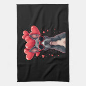 Funny Pitbull Heart Valentines Day Dog Dad Mom Gif Geschirrtuch (Vertikal)