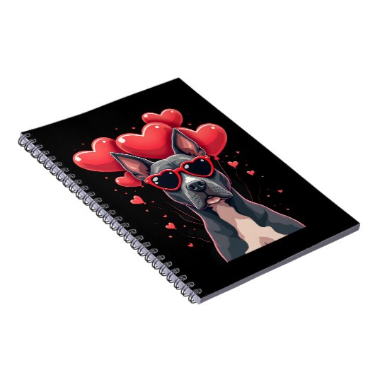 Funny Pitbull Heart Valentines Day Dog Dad Mom Gif Notizblock (Rechte Seite)