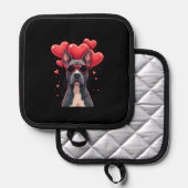 Funny Pitbull Heart Valentines Day Dog Dad Mom Gif Topflappen (Vorderseite/Rückseite)