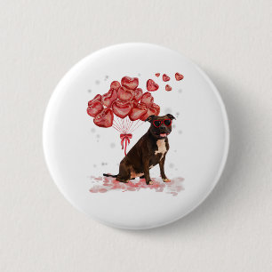 Funny Pitbull Heart Valentinstag Dog Vater Mama Gi Button