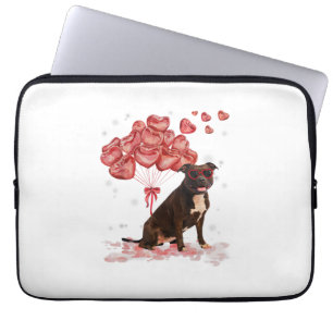 Funny Pitbull Heart Valentinstag Dog Vater Mama Gi Laptopschutzhülle