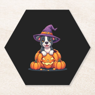 Funny Pitbull Hexch Pumpkin Dog Halloween Mens Wom Untersetzer