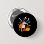Funny Pitbull Hund Halloween-Kostüm Button (Vorne & Hinten)
