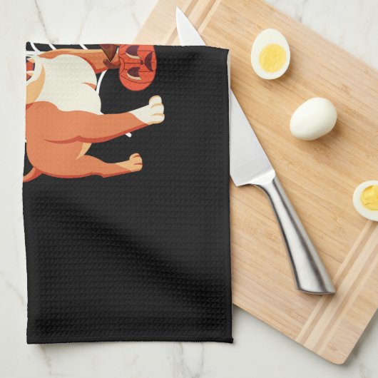 Funny Pitbull Hund Halloween-Kostüm Geschirrtuch (Viertel Falte)