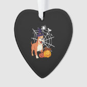 Funny Pitbull Hund Halloween-Kostüm Ornament (Vorderseite)