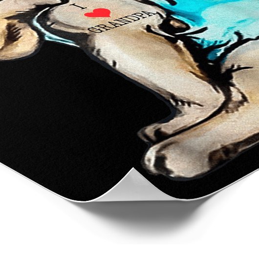 Funny Pitbull Hund I Liebe Grandpa Tattoo Funny Gr Poster (Ecke)