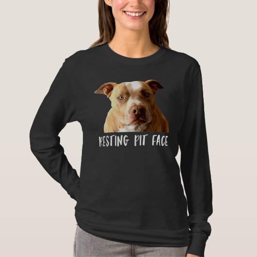 Funny Pitbull Hund Ruhige Grubengestänge T-Shirt (Vorderseite)