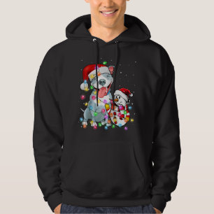 Funny Pitbull Hund Weihnachten Schneemann Xmas Lig Hoodie