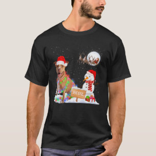 Funny Pitbull Hund Weihnachten Schneemann Xmas Lig T-Shirt