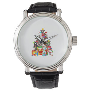 Funny Pitbull Hund Weihnachtsbaum Lichter Welpen H Armbanduhr