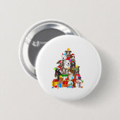 Funny Pitbull Hund Weihnachtsbaum Lichter Welpen H Button (Vorne & Hinten)