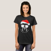Funny Pitbull Hunde Brille mit Hutbart C T-Shirt (Vorne ganz)
