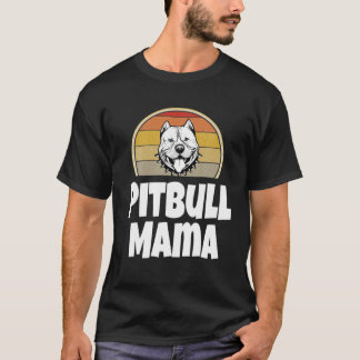 Funny Pitbull Mama Geschenk Hund Lover Retro Mütte T-Shirt