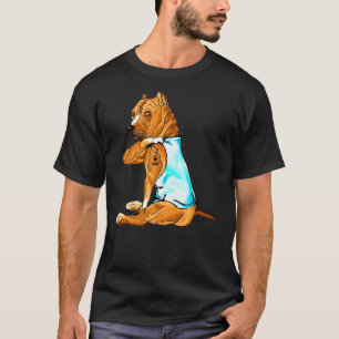 Funny Pitbull Pitbull Tattoos I Liebe Vater Sitzen T-Shirt