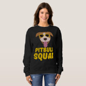Funny Pitbull Squad Gelbe Niedliche Funny Liebe Pi Sweatshirt (Vorne ganz)