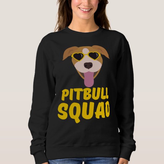 Funny Pitbull Squad Gelbe Niedliche Funny Liebe Pi Sweatshirt (Vorderseite)