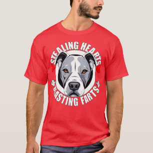Funny Pitbull Stealing Hearts Blade Furzen Welpe T-Shirt