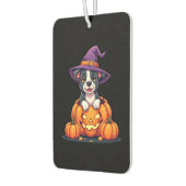 Funny Pitbull Witch Pumpkin Dog Halloween Mens Wom Autolufterfrischer (Links)