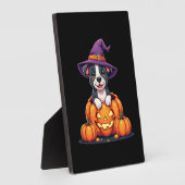 Funny Pitbull Witch Pumpkin Dog Halloween Mens Wom Fotoplatte (Seite)