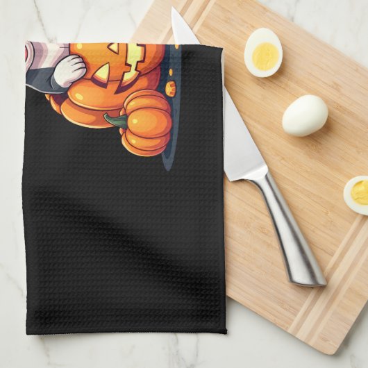 Funny Pitbull Witch Pumpkin Dog Halloween Mens Wom Geschirrtuch (Viertel Falte)