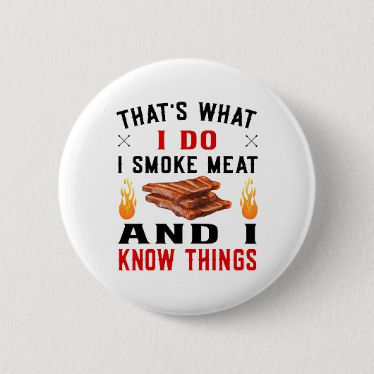 Funny Pitmaster Byrbecue Ribs - I Smoke Meat Grill Button (Vorderseite)