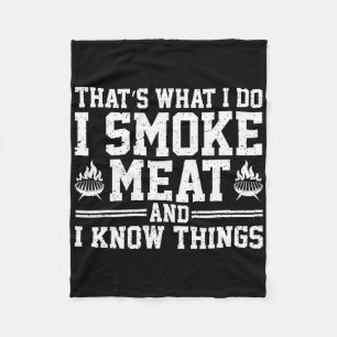 Funny Pitmaster I Smoke Meat Grillen Smoker Grill Fleecedecke