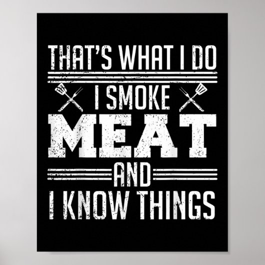 Funny Pitmaster I Smoke Meat Grillen Smoker Grill Poster (Vorne)