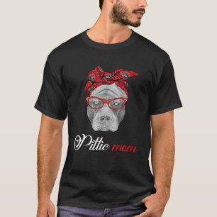 Funny Pittie Mama Bandana Pitbull Dog Liebt Mutter T-Shirt