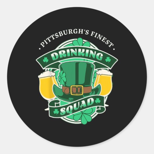 Funny Pittsburgh Drinks Squad Matching St Patric Runder Aufkleber (Vorderseite)