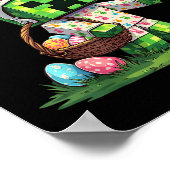 Funny Pixel Bunny Easter Egg Hunt Gamer inspiriert Poster (Ecke)
